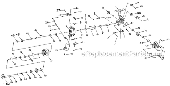 Page A Diagram and Parts List for UPI20  Shakespeare Spinning Reels
