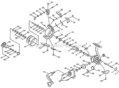 Page A Diagram and Parts List for P435  Shakespeare Spinning Reels