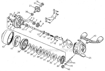 Page A Diagram and Parts List for SYNULTIMATEM6  Shakespeare Spincast Reels