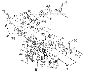 Page A Diagram and Parts List for 30TM  Shakespeare Spinning Reels