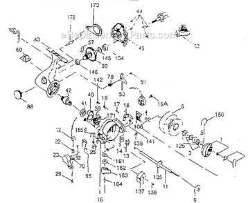 Page A Diagram and Parts List for 2535AL  Shakespeare Spinning Reels