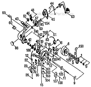 Page A Diagram and Parts List for CS-25  Shakespeare Baitcast Reels