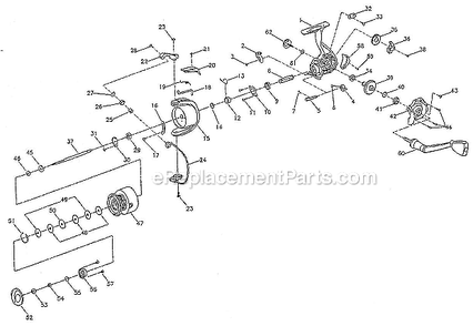 Page A Diagram and Parts List for ENC235F  Shakespeare Spinning Reels