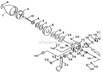 Page A Diagram and Parts List for MICROSPIN  Shakespeare Spincast Reels