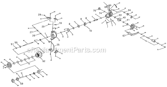 Page A Diagram and Parts List for 6830  Shakespeare Spincast Reels