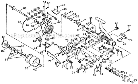 Page A Diagram and Parts List for TWS50FL  Shakespeare Spinning Reels