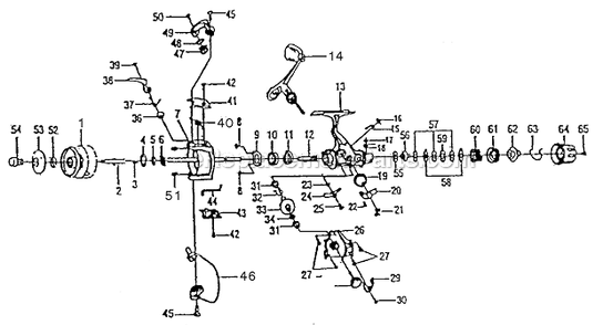Page A Diagram and Parts List for LX3200A  Shakespeare Spinning Reels