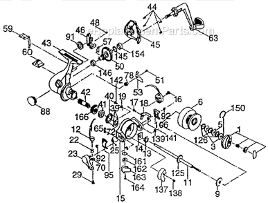 Page A Diagram and Parts List for CS-35  Shakespeare Baitcast Reels