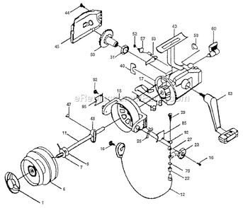 Page A Diagram and Parts List for 2000B-030  Shakespeare Spinning Reels