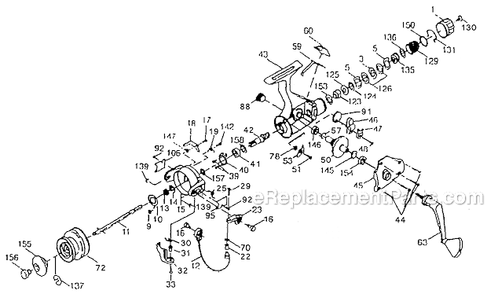Page A Diagram and Parts List for LX3200  Shakespeare Spinning Reels