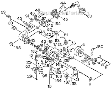 Page A Diagram and Parts List for 740  Shakespeare Baitcast Reels