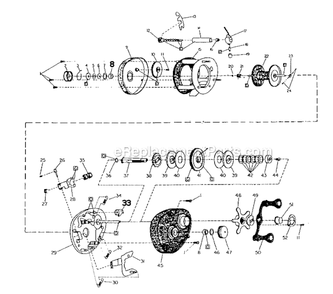 Page A Diagram and Parts List for 1980HB-DF  Shakespeare Baitcast Reels