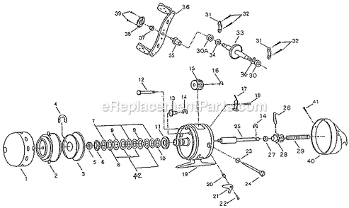 Page A Diagram and Parts List for 4003  Shakespeare Spincast Reels