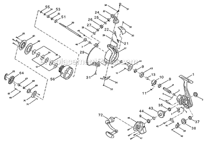 Page A Diagram and Parts List for 5035  Shakespeare Baitcast Reels