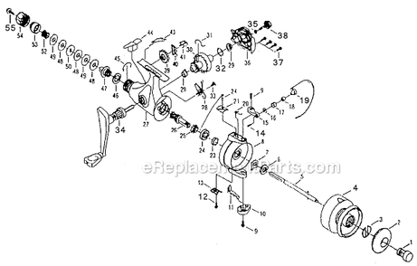 Page A Diagram and Parts List for 2140RG  Shakespeare Spinning Reels