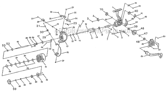 Page A Diagram and Parts List for P4000SS  Shakespeare Spinning Reels