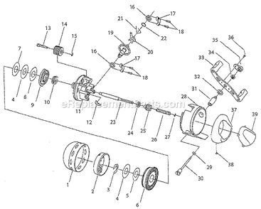 Part Location Diagram of 1145452 Shakespeare Handle Assembly