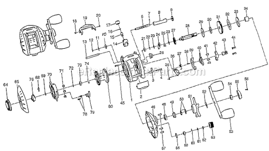 Page A Diagram and Parts List for XTLP  Shakespeare Baitcast Reels