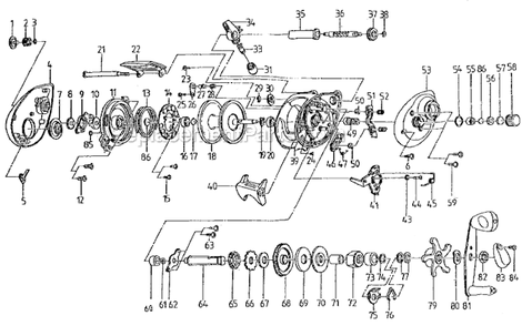 Page A Diagram and Parts List for SIGMABCB  Shakespeare Baitcast Reels