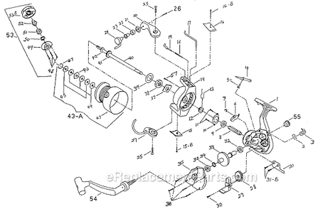 Page A Diagram and Parts List for 600  Shakespeare Spinning Reels