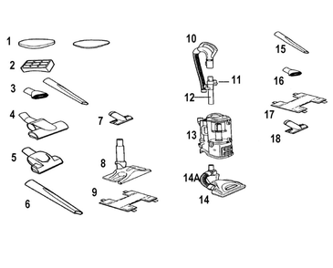 Part Location Diagram of 128FF Shark Pet/Upholstery Tool