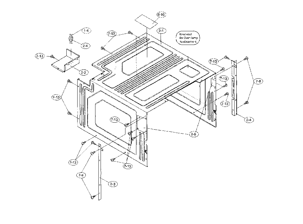 Cabinet Diagram and Parts List for SMD2470AS  Sharp Microwave
