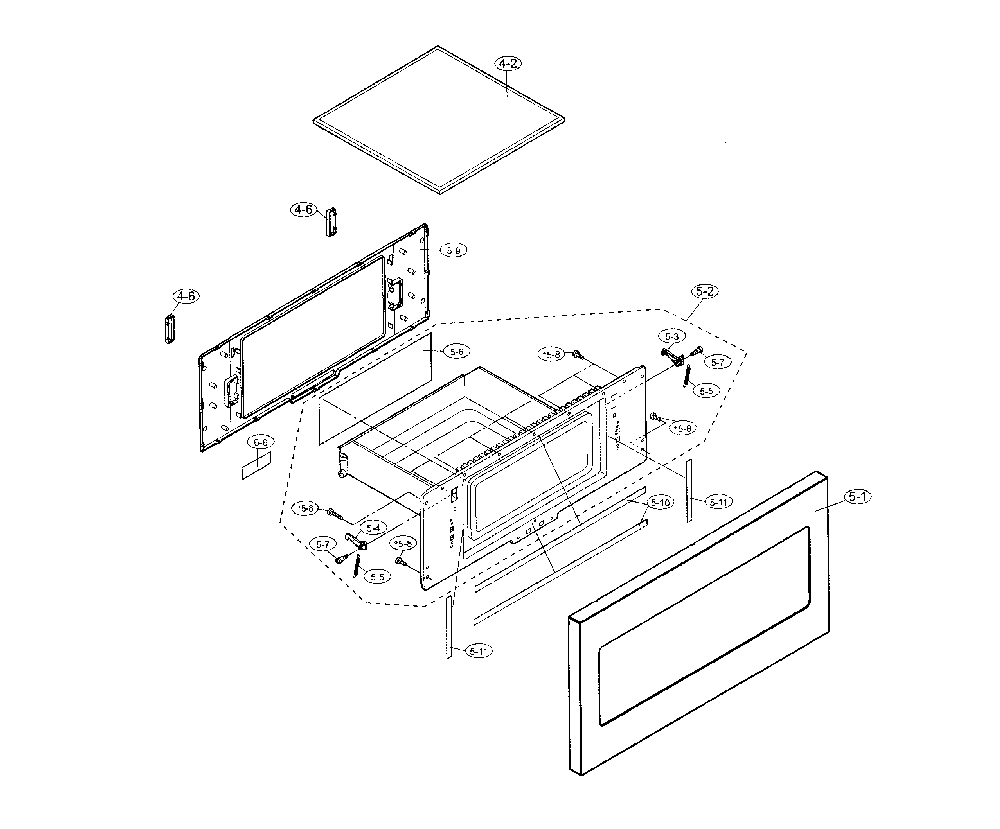 Drawer Diagram and Parts List for SMD2470AS  Sharp Microwave
