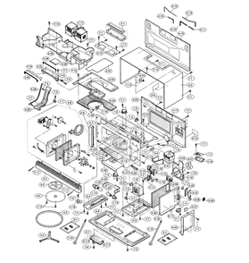 Main Asy Diagram and Parts List for R-1874-T  Sharp Microwave