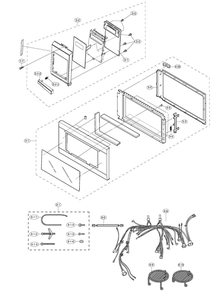 Door Diagram and Parts List for R-1874-T  Sharp Microwave