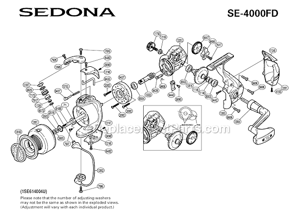Page A Diagram and Parts List for SE-4000FD  Shimano Spinning Reels
