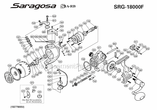 Page A Diagram and Parts List for SRG-18000F  Shimano Spinning Reels
