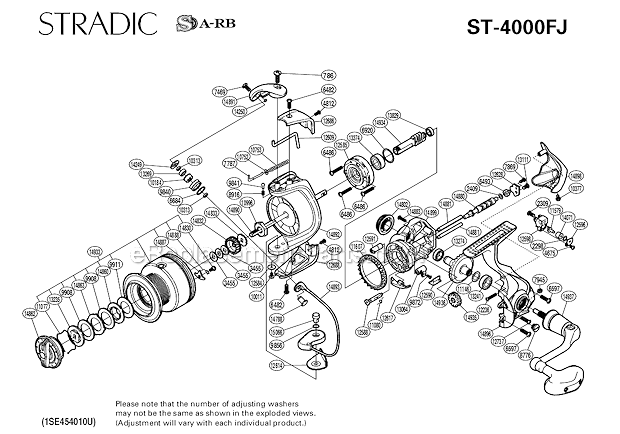 Page A Diagram and Parts List for ST-4000FJ  Shimano Spinning Reels