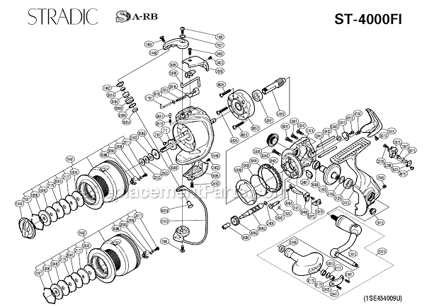 Page A Diagram and Parts List for ST-4000FI  Shimano Spinning Reels