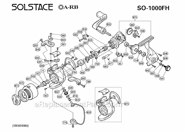 Page A Diagram and Parts List for SO-1000FH  Shimano Spinning Reels