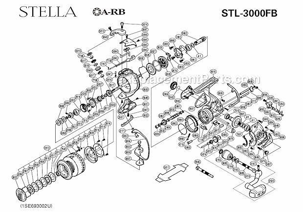Page A Diagram and Parts List for STL-3000FB  Shimano Spinning Reels