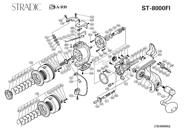 Page A Diagram and Parts List for ST-8000FI  Shimano Spinning Reels