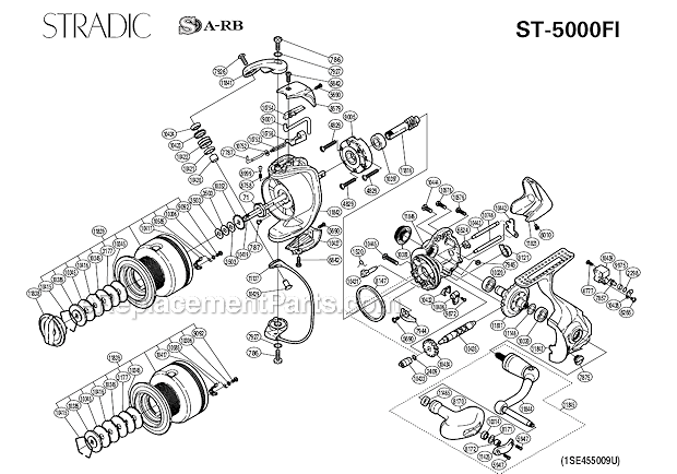 Page A Diagram and Parts List for ST-5000FI  Shimano Spinning Reels