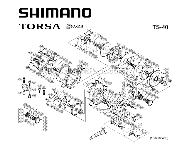 Page A Diagram and Parts List for TS40  Shimano Conventional Reels