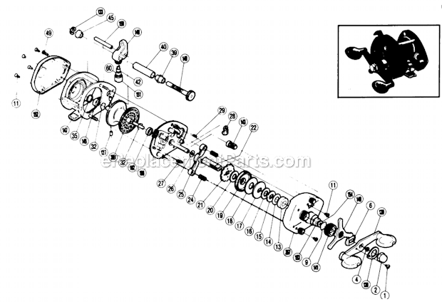Page A Diagram and Parts List for 10XSG  Shimano Baitcast Reels