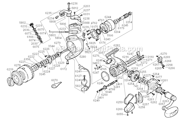 Page A Diagram and Parts List for STL-16000F  Shimano Spinning Reels