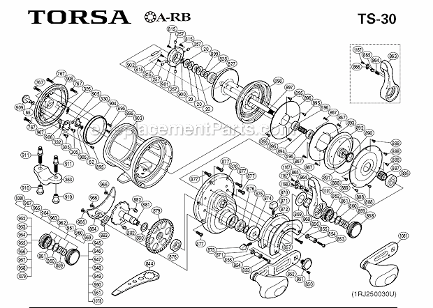 Page A Diagram and Parts List for TS-30  Shimano Conventional Reels