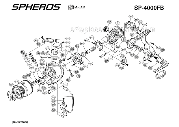 Page A Diagram and Parts List for SP-4000FB  Shimano Spinning Reels