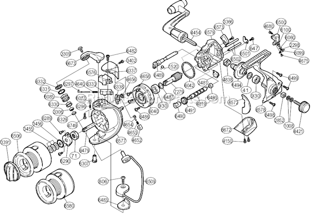 Page A Diagram and Parts List for SY-2000FH  Shimano Spinning Reels