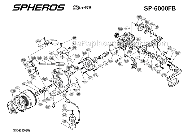 Page A Diagram and Parts List for SP-6000FB  Shimano Spinning Reels