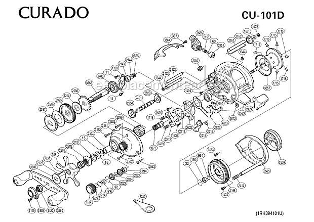 Page A Diagram and Parts List for CU-101D  Shimano Baitcast Reels