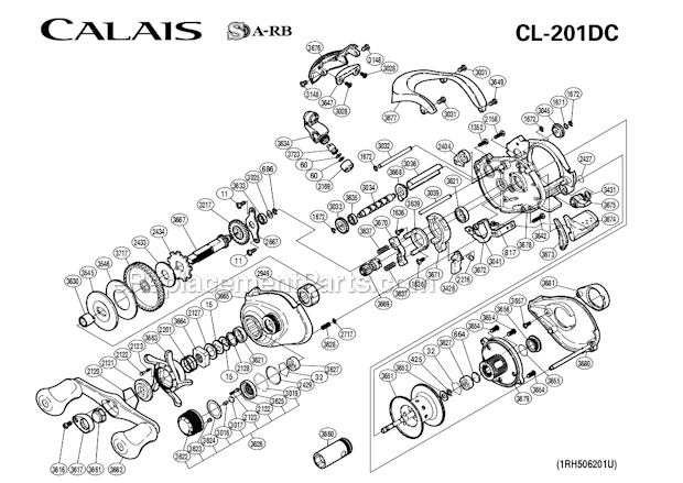 Page A Diagram and Parts List for CL-201DC  Shimano Conventional Reels