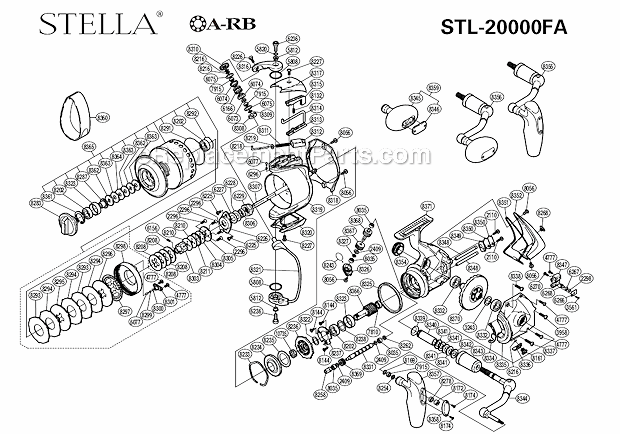 Page A Diagram and Parts List for STL-20000FA  Shimano Spinning Reels
