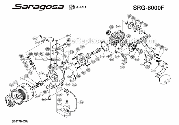 Page A Diagram and Parts List for SRG-8000F  Shimano Spinning Reels