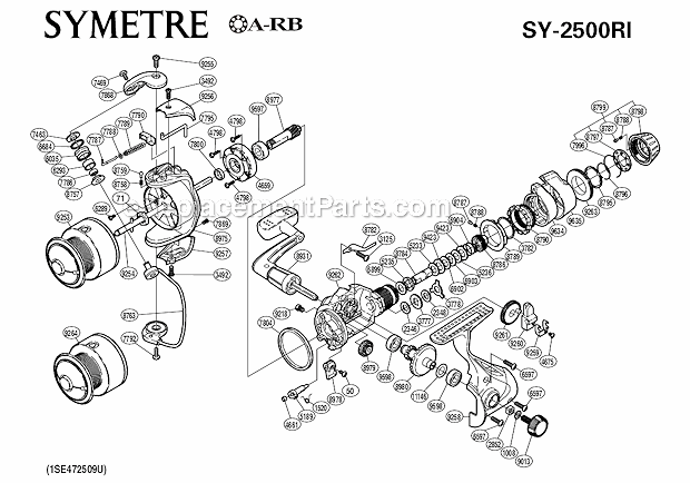 Page A Diagram and Parts List for SY-2500RI  Shimano Spinning Reels