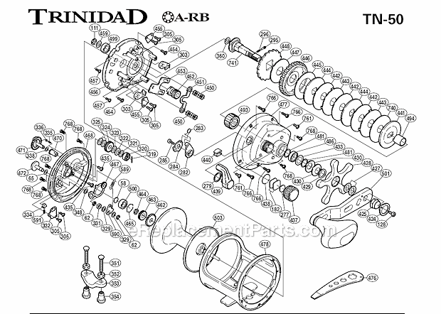 Page A Diagram and Parts List for TN-50  Shimano Conventional Reels